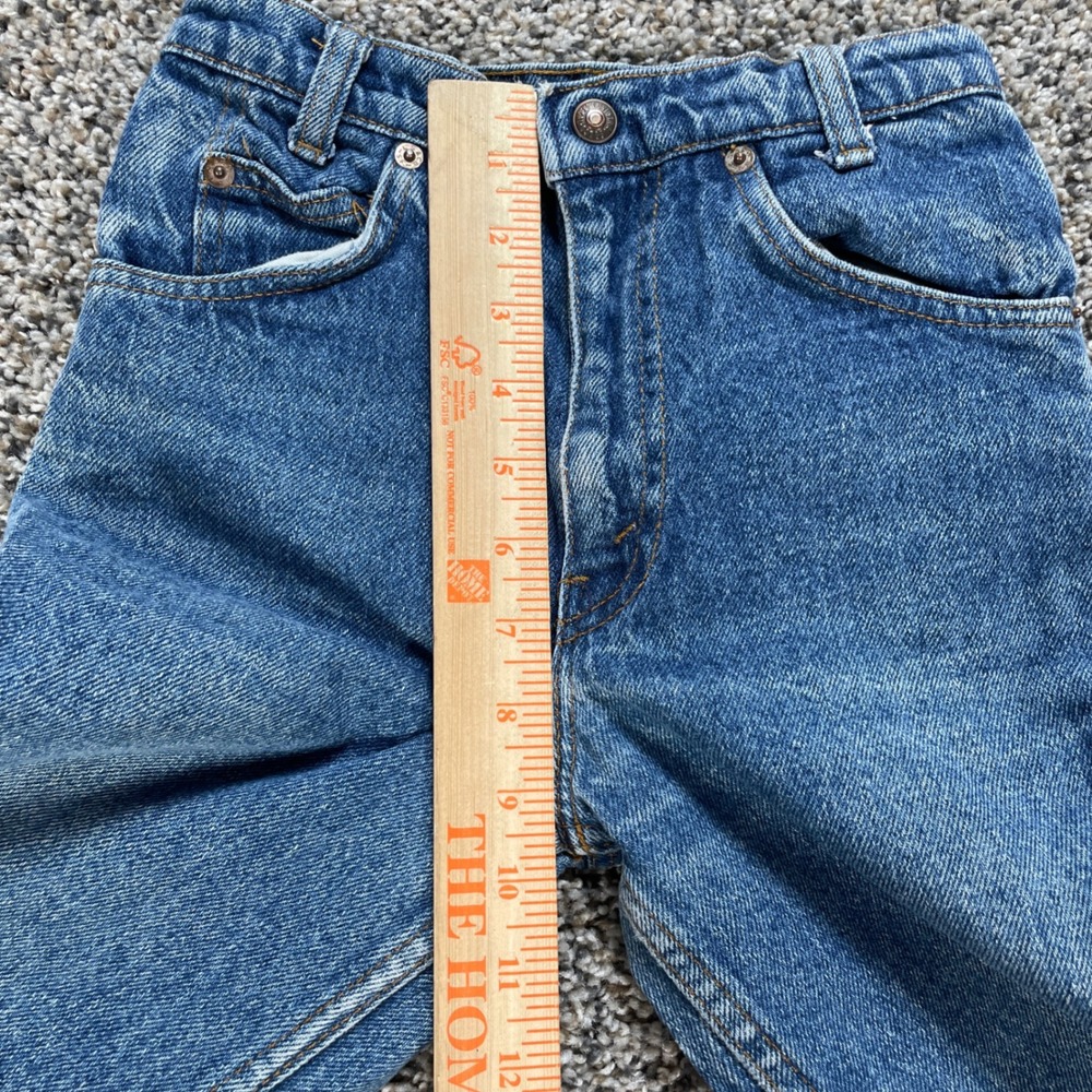 Vintage Levi's 747 Orange Tab Jeans Kids 22x27 Jeans USA Made Denim Blue - Picture 6 of 10
